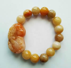 Yellow jade beads bracelets